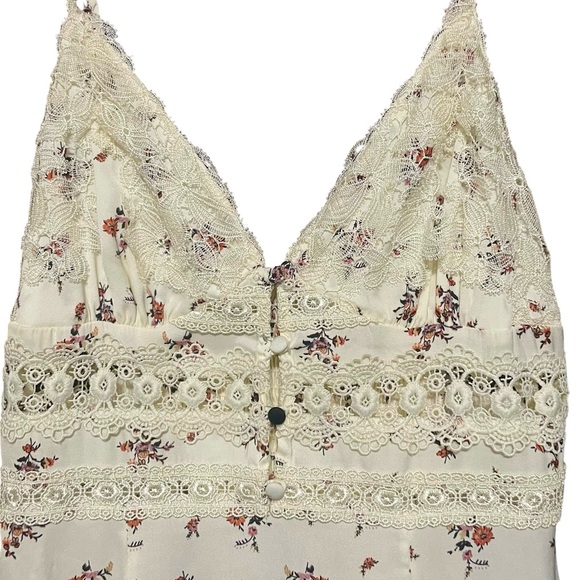 Free People Out And About Maxi Slip Dress in Ivory Combo Romantic‎ Feminine Sz S - Picture 7 of 15